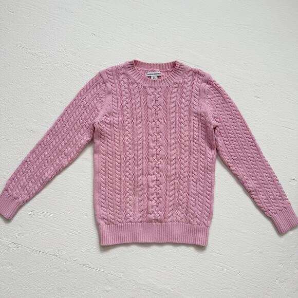 Amazon Essentials Pink Cable Knit Cotton Sweater, Size Small - Picture 1 of 6